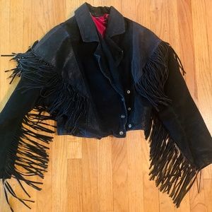 Leather/ microsuede jacket